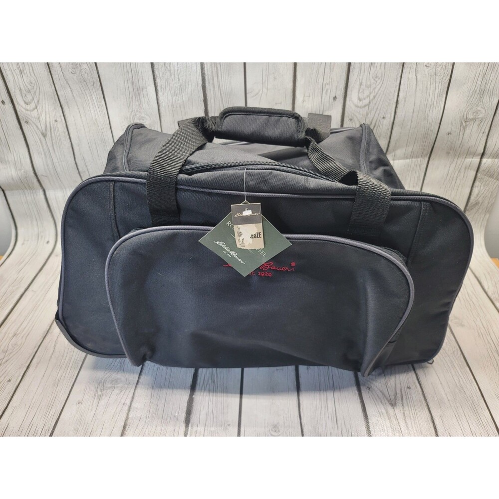 Eddie Bauer Rolling Duffel Bag Wheeled Travel Luggage Black Large Carry On New